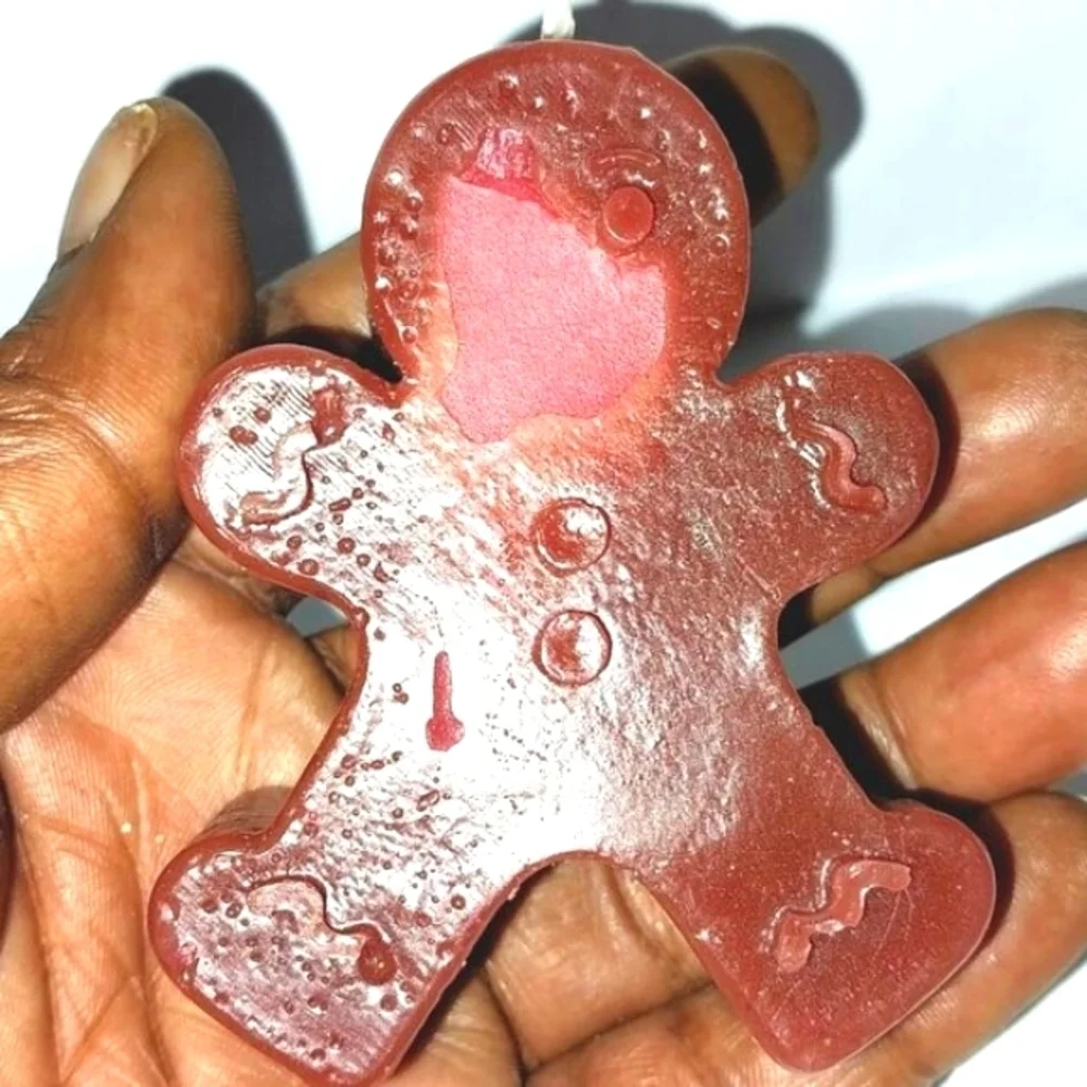 Hand crafted limited edition Gingerbread man candle